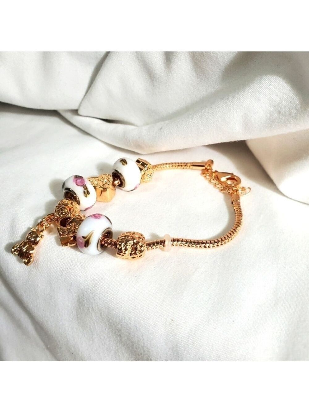 Rope Bracelet Faux Gold Golf Charms